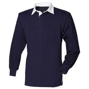 Front Row Long Sleeve Classic Rugby Sports Cotton Plain Polo Shirt /T-Shirt /Top